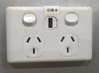 Australian and New Zealand power socket with USB charger socket